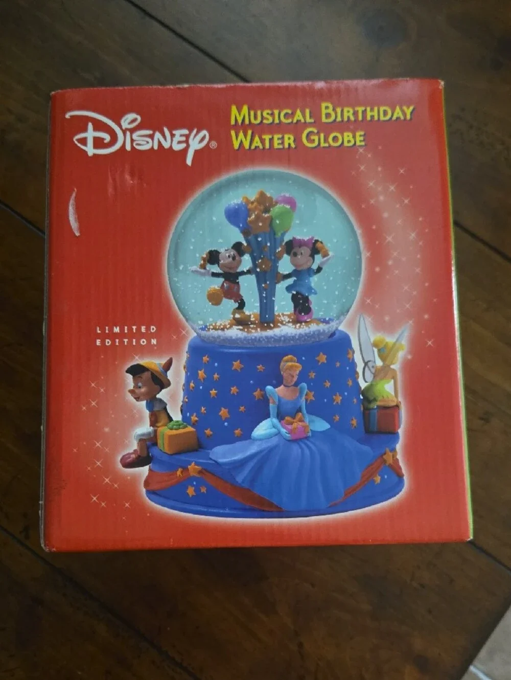Disney Musical Birthday Water Globe – Blue Base with Multicolor Accents